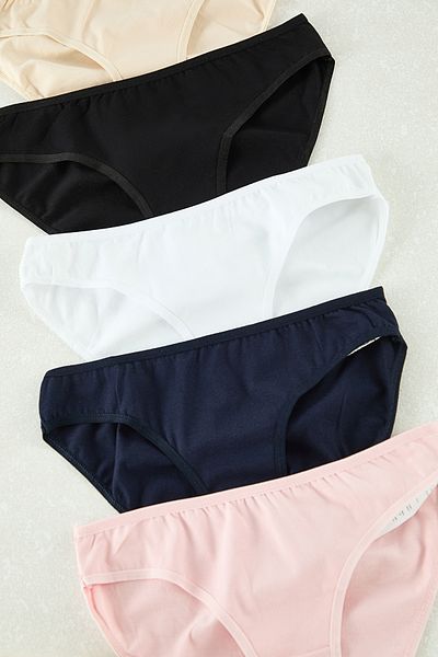 Trendyol Collection 5er-Pack Micro-Strickhöschen aus schwarzer und mehrfarbiger Baumwolle – THMAW25KU00041