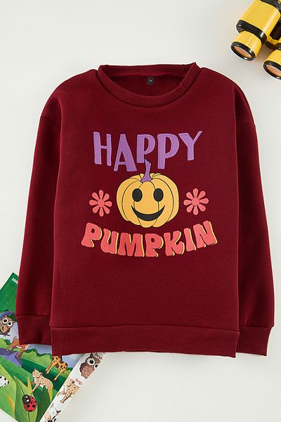 TRENDYOLKIDS Унисекс плетен суитшърт със сливи - Tkdaw25Sw00096