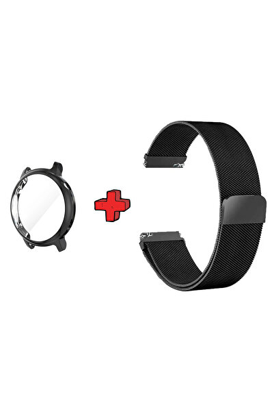 Huawei Watch Gt3 42mm ile Uyumlu Kasa Ekran Koruyucu ve Hasır Metal Mıknatısl...