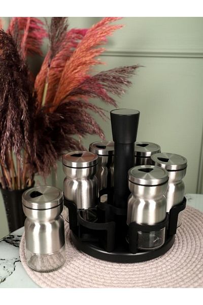 Viyalente 6-Piece Wind Spice Rack with Swivel Stand