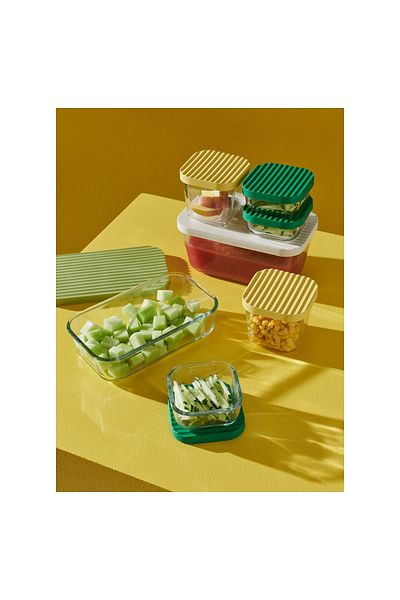 IKEA Havstobis Clear-Multicolor Glass Storage Container Set Mediterraneanshop