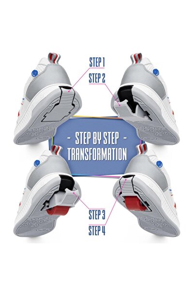 Breezy Rollers Splash White/Black Wheeled Sneakers