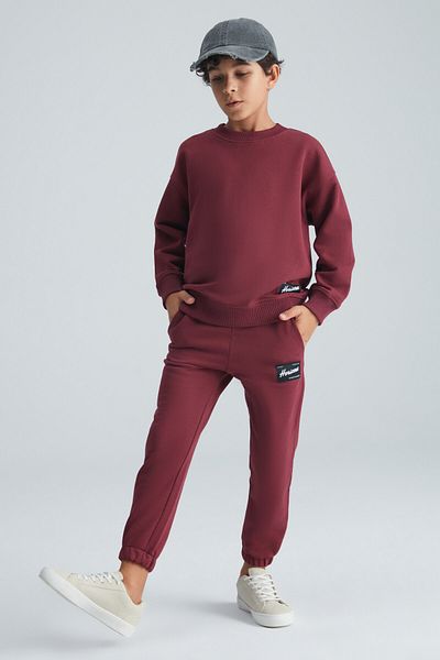 GRIMELANGE Σετ φόρμας NACER Boy's Ornament Tag Comfort Claret Red