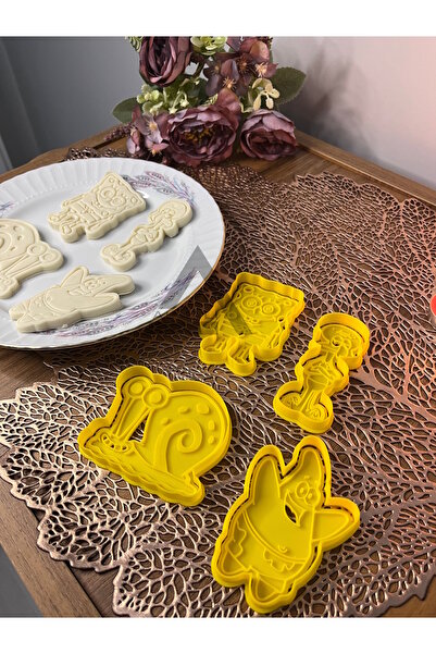 Almalı مجموعة قوالب البسكويت سبونج بوب (4 قطع)
