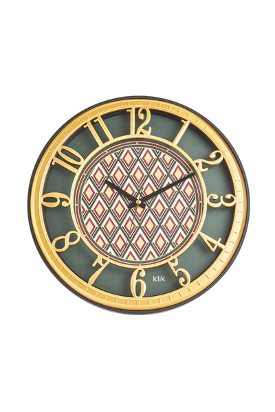 Klik Hisar Zümrüt Duvar Saati - Renkli - 40 cm