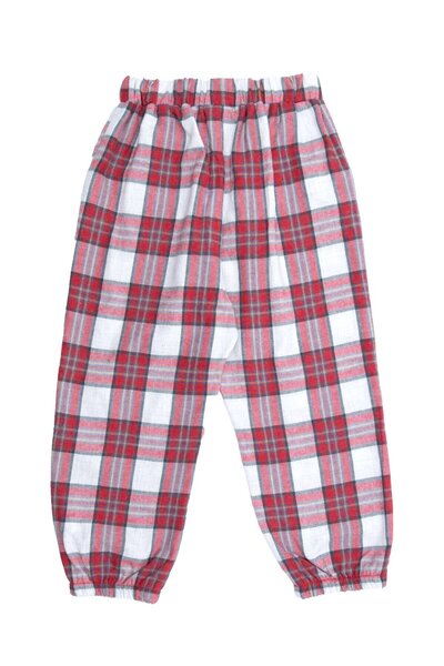 Ozmoz By Mukadder Özden Ekose Kırmızı Kışlık Minik Unisex Çocuk Alt