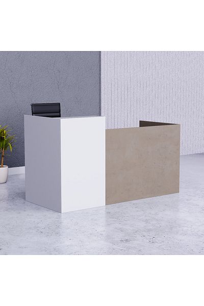 Mahmayi Light Concrete-White RD-2 Reception Desk 180 cm