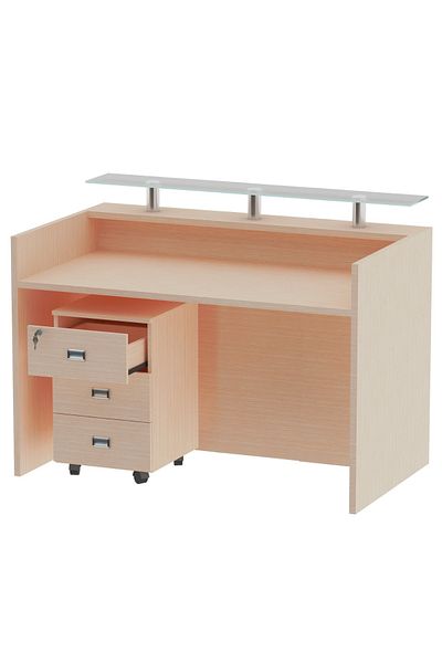 Mahmayi R06 Oak Office Reception Desk - 140cm
