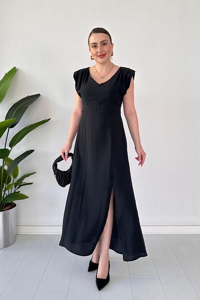 MaziButik Πέτρινο πολύχρωμο φόρεμα με επένδυση