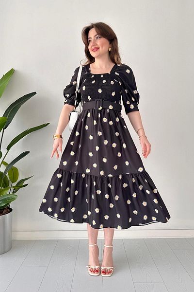 MaziButik Rochie Daisy Gipeli Ayrobin Neagra