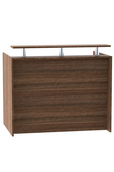 Mahmayi Modern Reception Desk with Wooden Top Desk Office Reception Table-120Cm (Dark Brown)