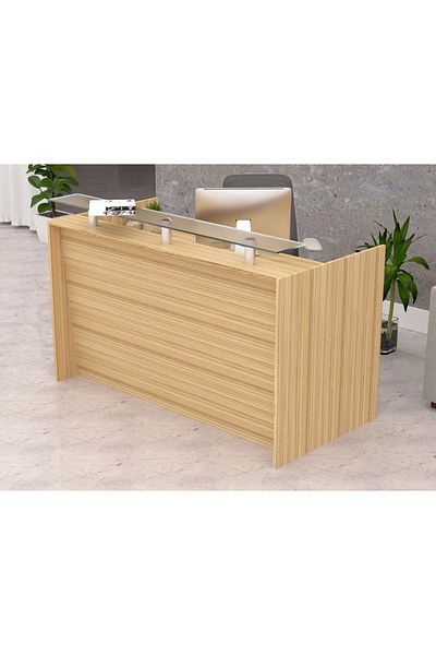 Mahmayi Coco Bolo R06 Light Brown Office Reception Desk - 180cm
