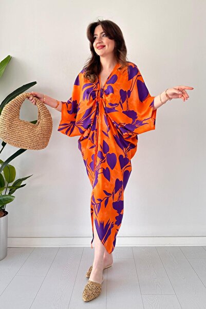 MaziButik فستان كيب فيسكوز برتقالي