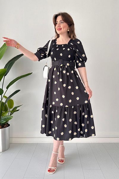 MaziButik Rochie Daisy Gipeli Ayrobin Neagra
