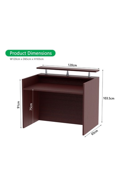 Mahmayi R06 Apple Cherry Office Reception Desk - 120cm