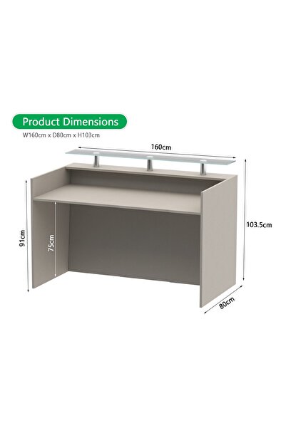 Mahmayi R06 Grey Textile Office Reception Desk - 160cm