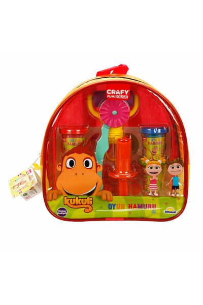 Sunman Crafy Kukuli Backpack Play Dough Set 200 g 18 Pieces 24669 Orange Bag