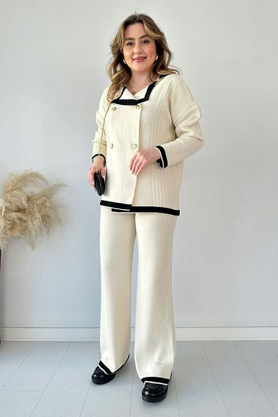 MaziButik Şanel Knitwear Set Ecru