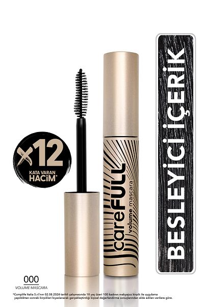 Flormar Carefull Volume 000 Black Volumizing Nourishing Mascara - Natul Nb 801