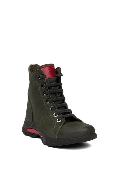 Mammamia D24KB-4335 Γυναικείες δερμάτινες μπότες Khaki Nubuck - ίσια κοπή