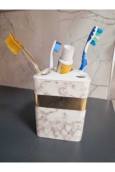 Lider MAGNESİA LİDER MAGNESİA DİŞ FIRÇALIK MERMER DESENLİ BEŞ BÖLMELİ BEYAZ