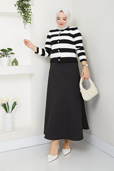 modapark.ist Γυναικεία πλεκτά Ζακέτα Scuba Skirt Σετ