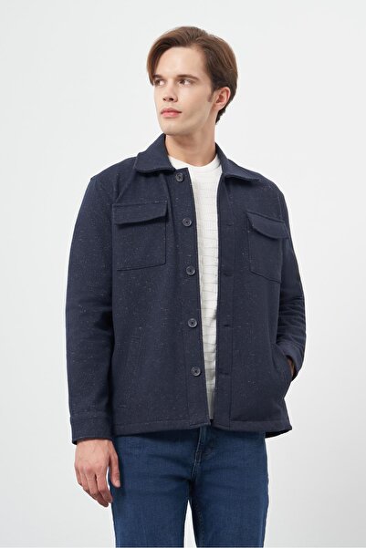 İmza Темно-синій поло з коміром-стійкою, класичний піджак - жакардовий візерунок, без розрізів, без підкладки 1007245160