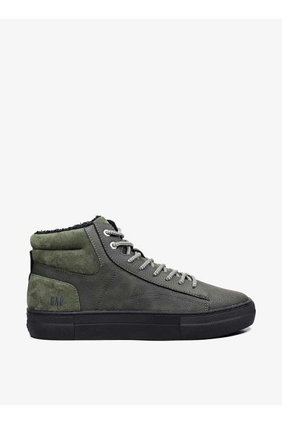 GAP Men's Panelled High Cut Sneakers with Lace-Up Closure - Portland Cup Mid M
