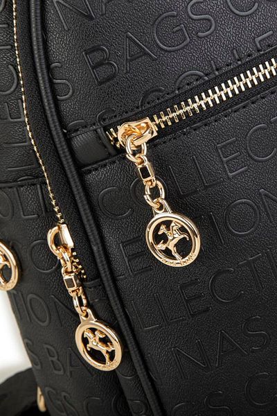 Nas Bag Black Embossed Women's Backpack