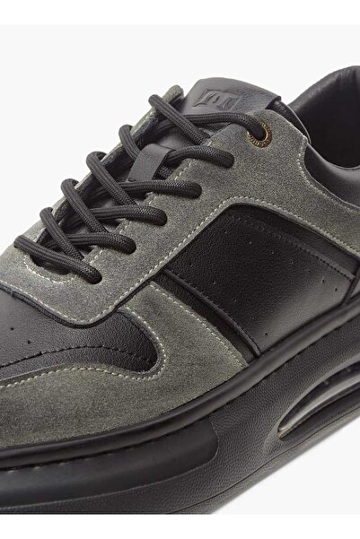 Duchini Men's Panelled Sneakers with Lace-Up Closure