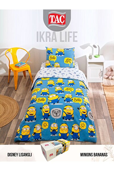 Taç Disney Mınıons Bananas Lisanslı Çizgi film kahramanları Pamuk Nevresim Ta...