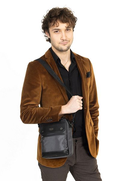 Necati Çanta Gray Shoulder and Handbag - Flap, Multi-Compartment, Shoulder Strap, Small Size