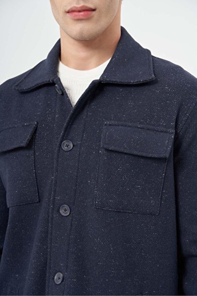 İmza Темно-синій поло з коміром-стійкою, класичний піджак - жакардовий візерунок, без розрізів, без підкладки 1007245160