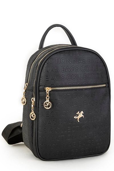 Nas Bag Black Embossed Women's Backpack