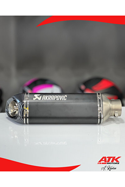 ATK Akrapovic Egzoz Universal Motosiklet Egzozu Tüp Egzoz Siyah