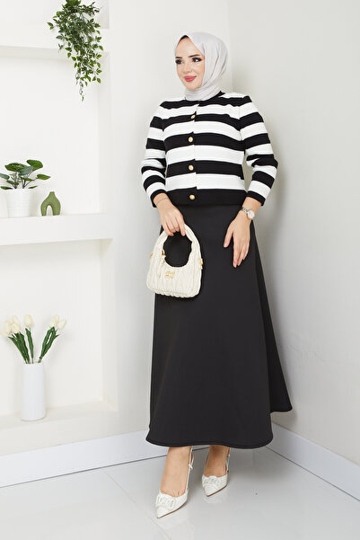 modapark.ist Γυναικεία πλεκτά Ζακέτα Scuba Skirt Σετ