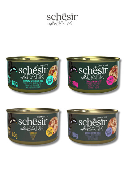 Schesir After Dark Et Suyunda Kedi Kpnservesi Karışık Paket 80 G X 4 Adet