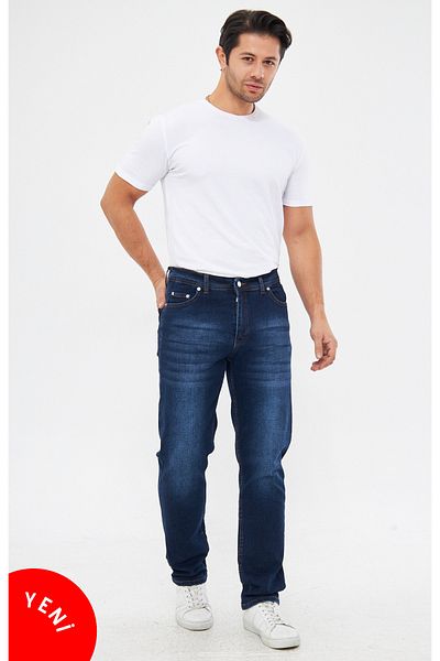 Polviton Men's Regular Fit Denim Lycra Jeans - Dark 103