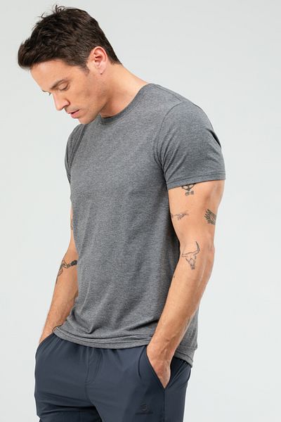 speedlife Αντρικό μπλουζάκι Anthracite Regular Cotton Crew με κοντό μανίκι Basic Xf1708