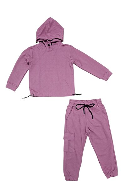 Mnk Baby&Kids Hooded Elastic Waist Detailed Girls' Casual Tracksuit Set 2 Thr...