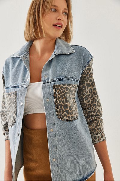 Bianco Lucci Dámská leopardí košile Garni Detail Gabardine 4741 60351173