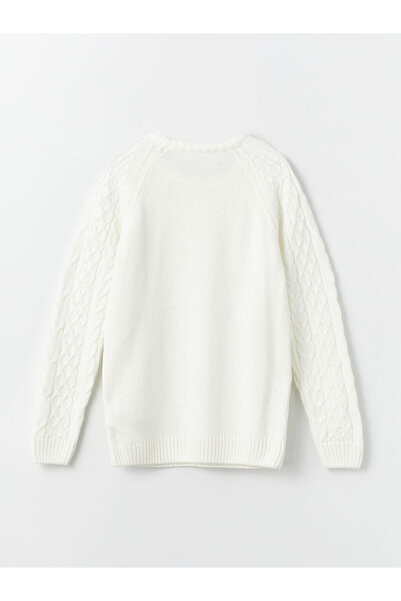 LC Waikiki Crew Neck Sheet Organ Pattern Long Sleeve Girls Knitwear Sweater - W3I589Z4