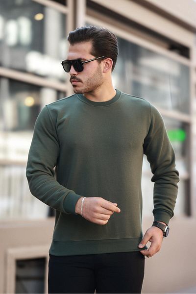 comstar Ανδρικό φούτερ Oversize με τρεις κλωστές συμπαγές βαμβακερό