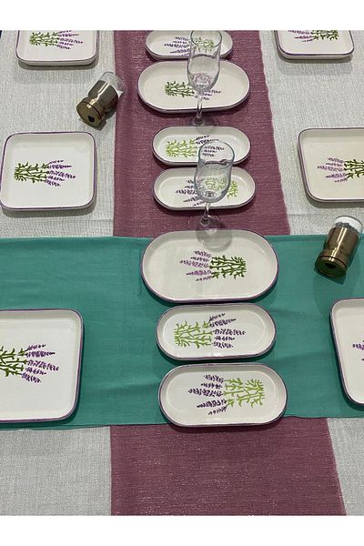 MTD SERAMİK Hyacinth Pattern Luxury Breakfast Set 14 Pieces for 6 People