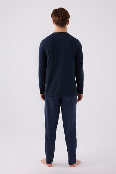 Arnetta Ανδρικό σετ υπνοδωματίων Navy Blue Cotton - 100%