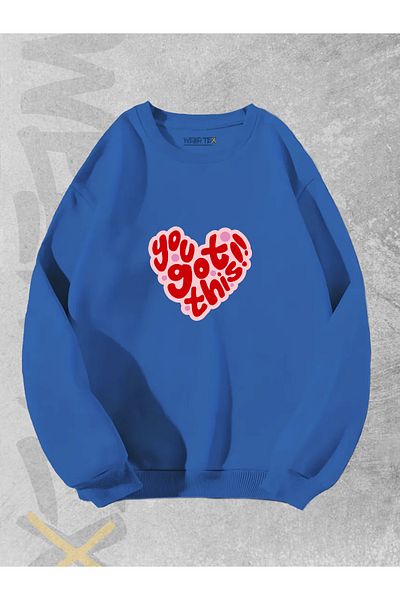 WEARTEX You Got This! Printed Oversize Crew Neck Sweatshirt Hoodie