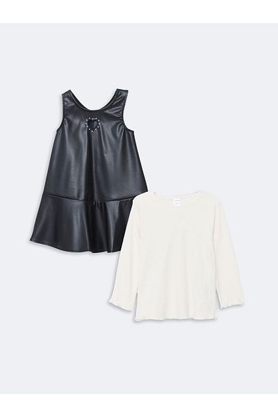 LC Waikiki Long Sleeve Girls Blouse and Dress Set of 2