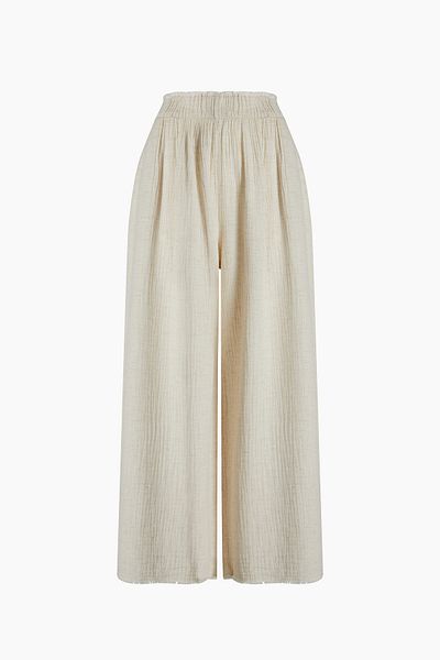 İKİKIZ Crinkle Linen Palazzo Trousers