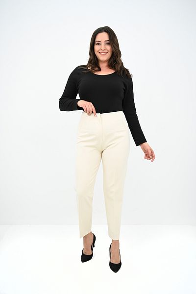 Koza Butik Women's Plus Size High Waist Classic Pants 6302-25