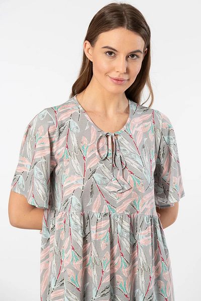 TÜREN Women's Floral Short Sleeve Dress 50% Modal 50% Cotton